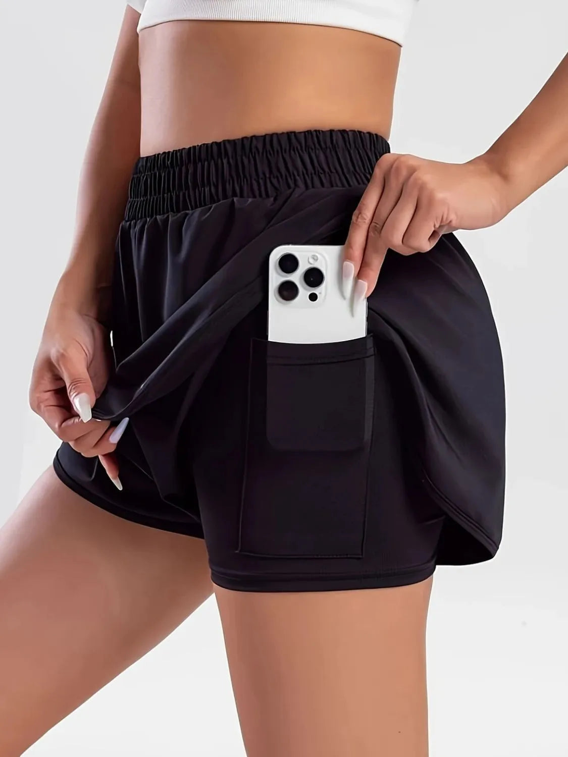 Pocketed High Waist Active Shorts - Trend Nova